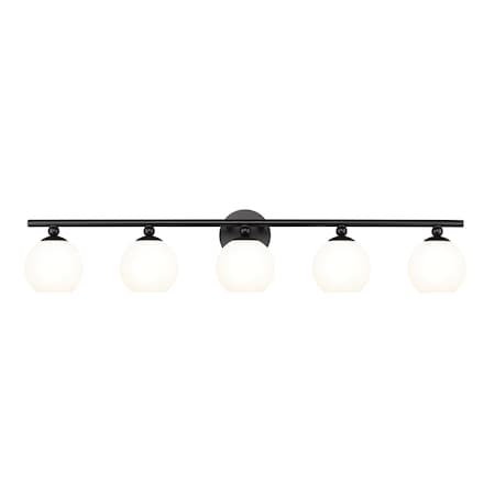 Z-Lite Neoma Vanity, 5-Light, 38.25 In.W x 6.75 In.L x 7.25 In.H, Matte Black/Opal Etched 1100-5V-MB